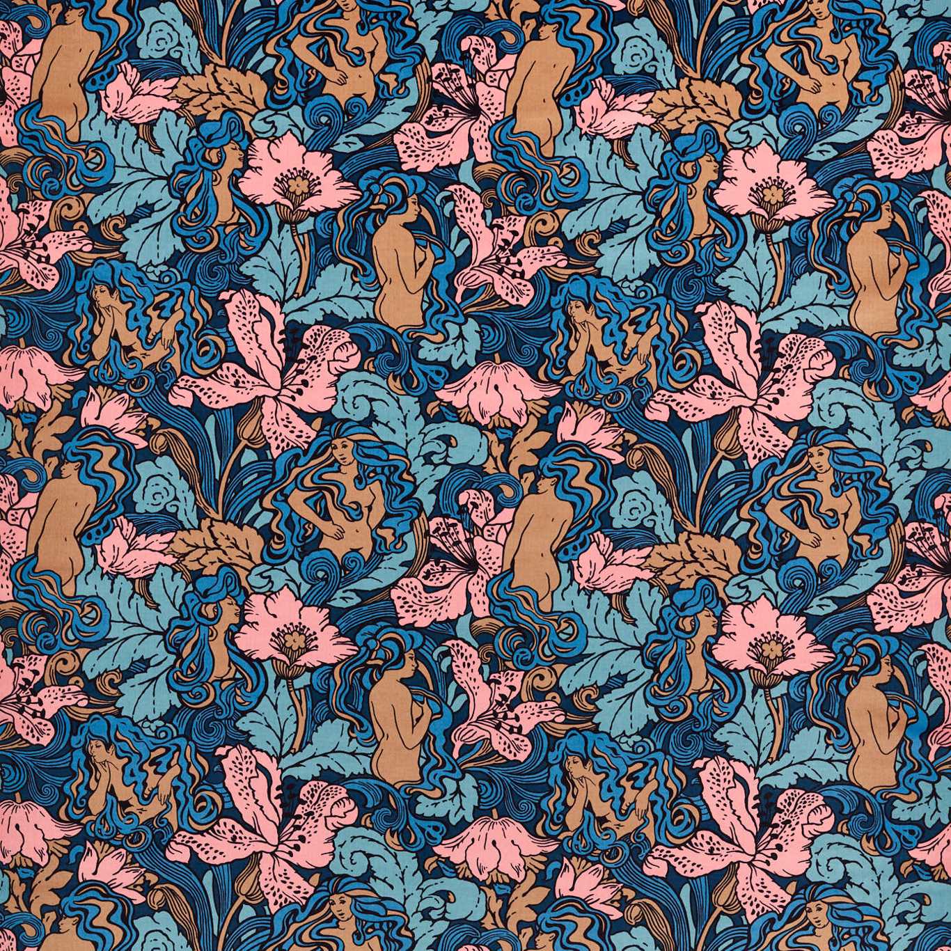 Forbidden Fruit Fabric - Blue