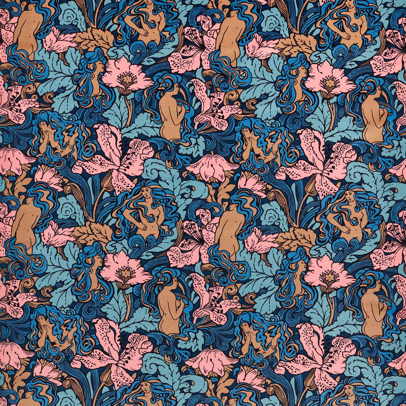 Forbidden Fruit Fabric - Blue