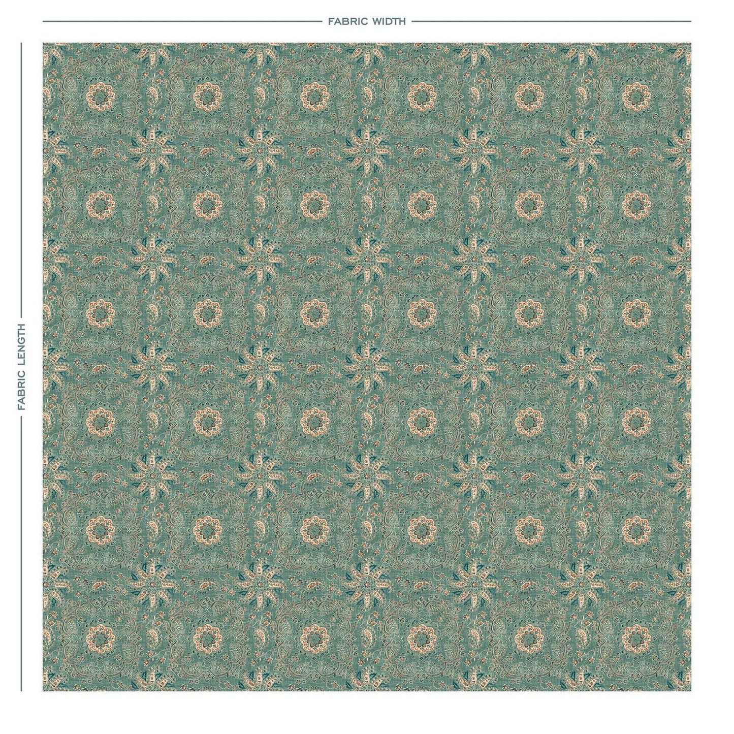 ADALINE Teal Linen Mix Fabric - Warner House