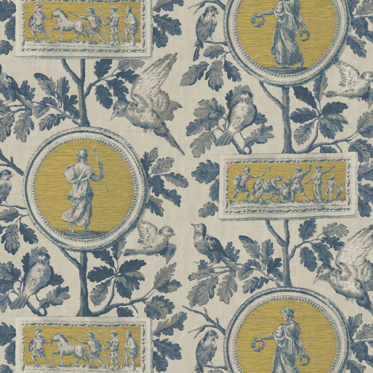 ATHENA TOILE Saffron Wallpaper - Warner House