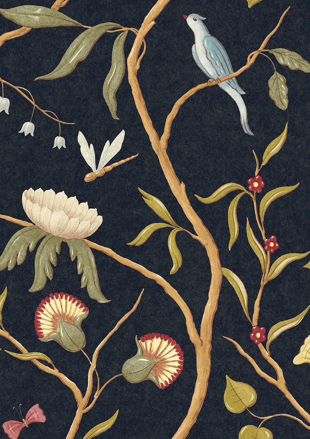 Adam's Eden Wallpaper - Black - Lewis & Wood