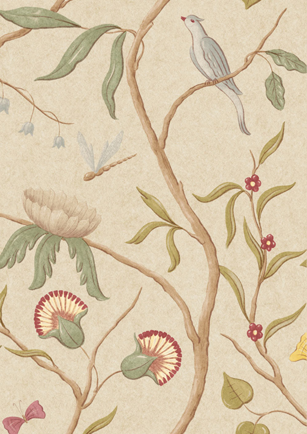 Adam's Eden Wallpaper - Cream - Lewis & Wood