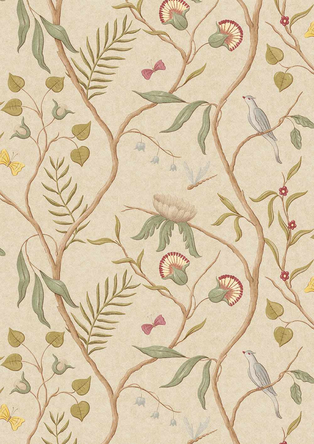 Adam's Eden Wallpaper - Cream - Lewis & Wood