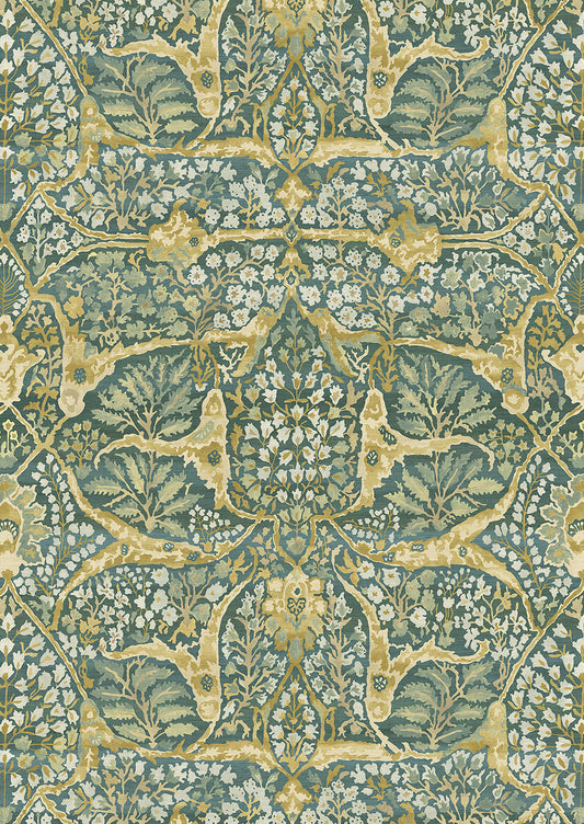 Alhambra 100 Wallpaper - Green - Lewis & Wood