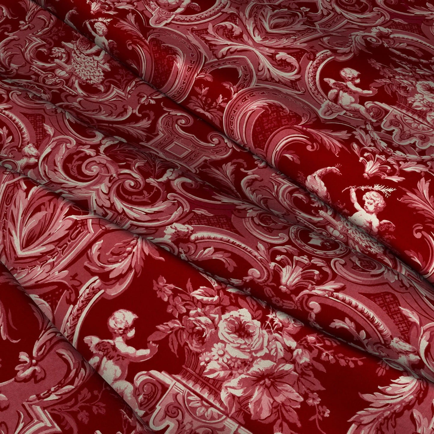 BAROQUE Red Velvet Fabric - Warner House
