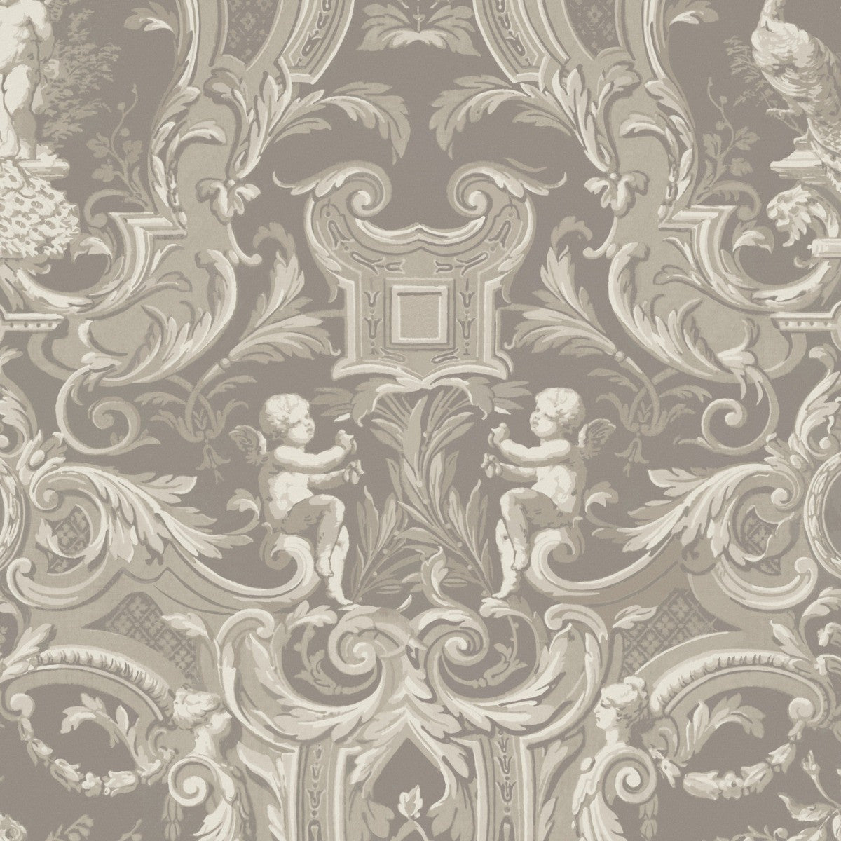 BAROQUE Taupe Wallpaper - Warner House