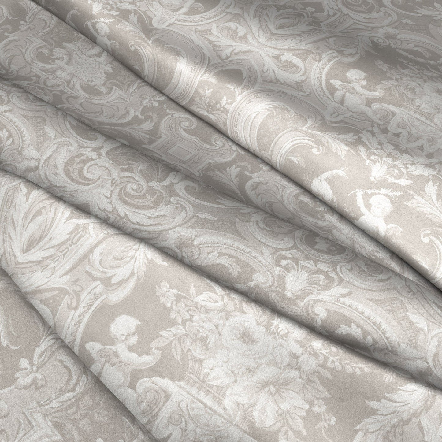 BAROQUE Taupe Velvet Fabric - Warner House