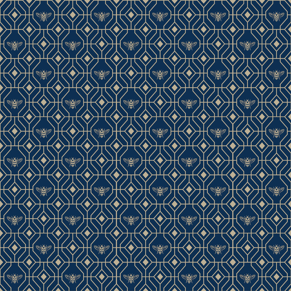 Bee Deco Wallpaper - Blue