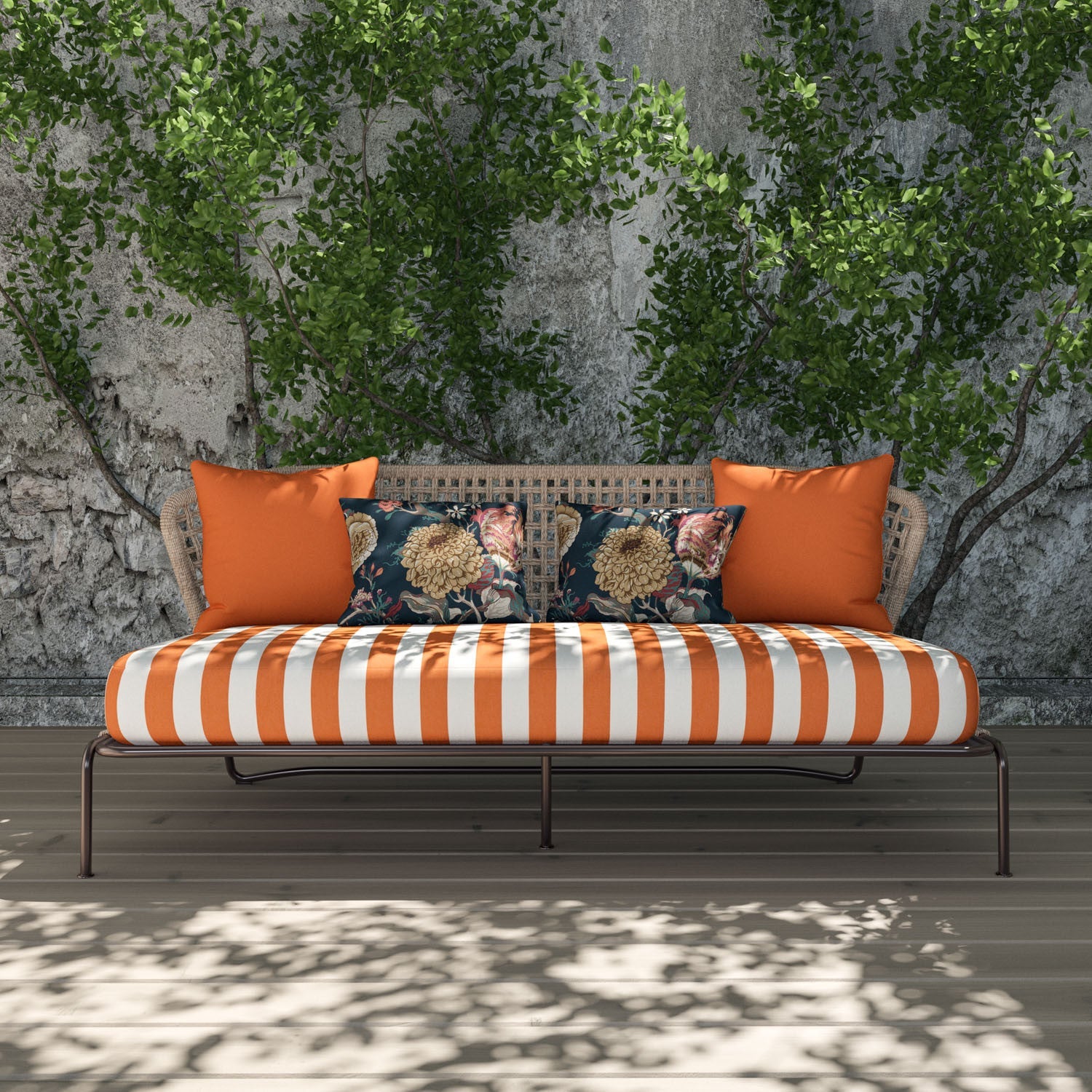 BLAKENEY Orange Outdoor Fabric - Warner House