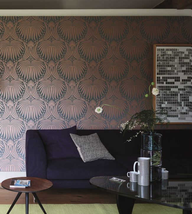 Lotus Room Wallpaper - Teal