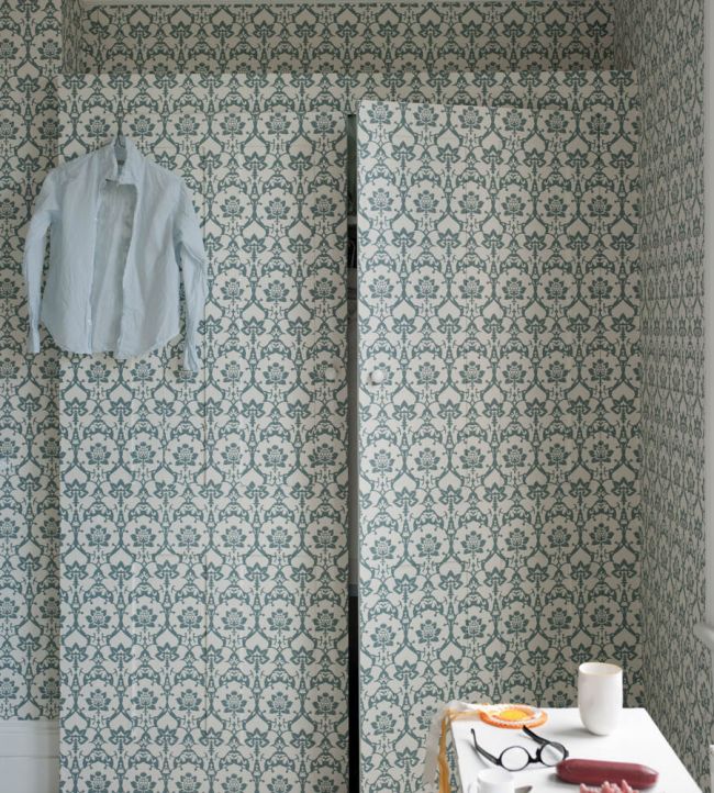 Brocade Room Wallpaper - Blue