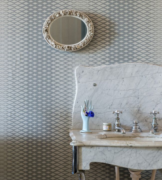 Lattice Room Wallpaper - Gray