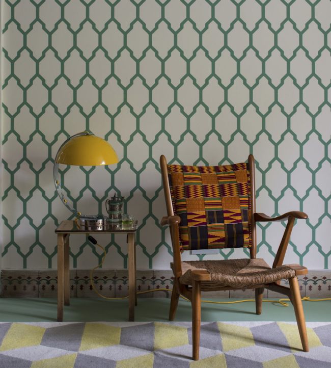 Tessella Room Wallpaper - Green