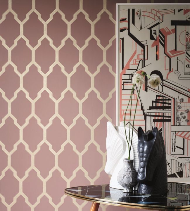 Tessella Room Wallpaper - Pink