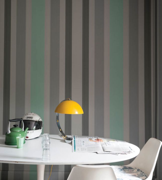 Chromatic Stripe Room Wallpaper - Gray