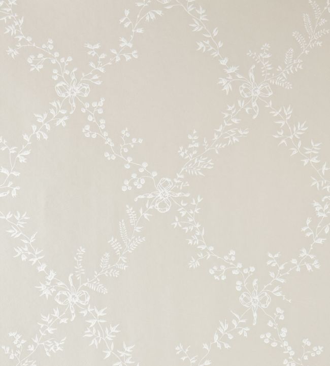 Toile Trellis Wallpaper - Cream 