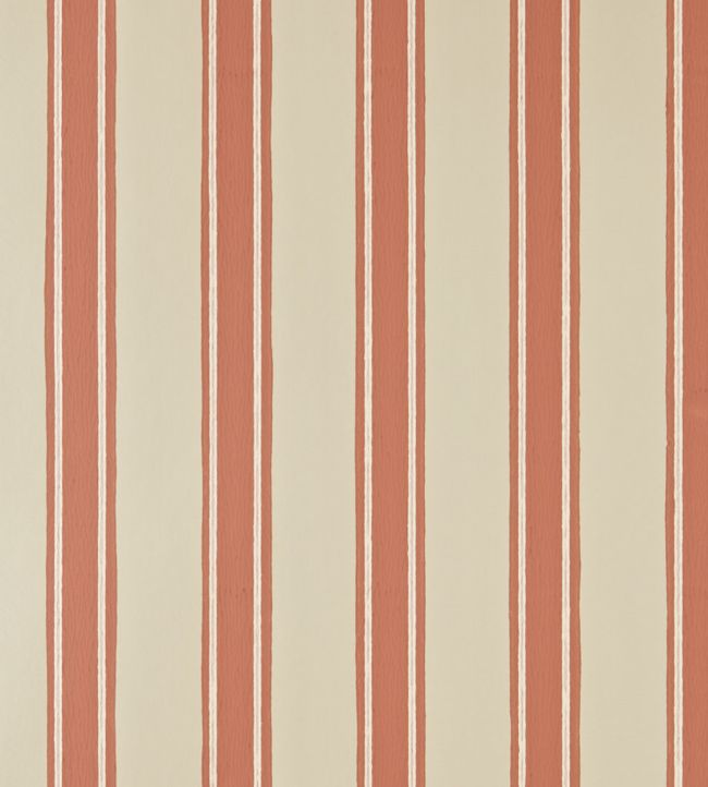 Block Print Stripe Wallpaper - Red