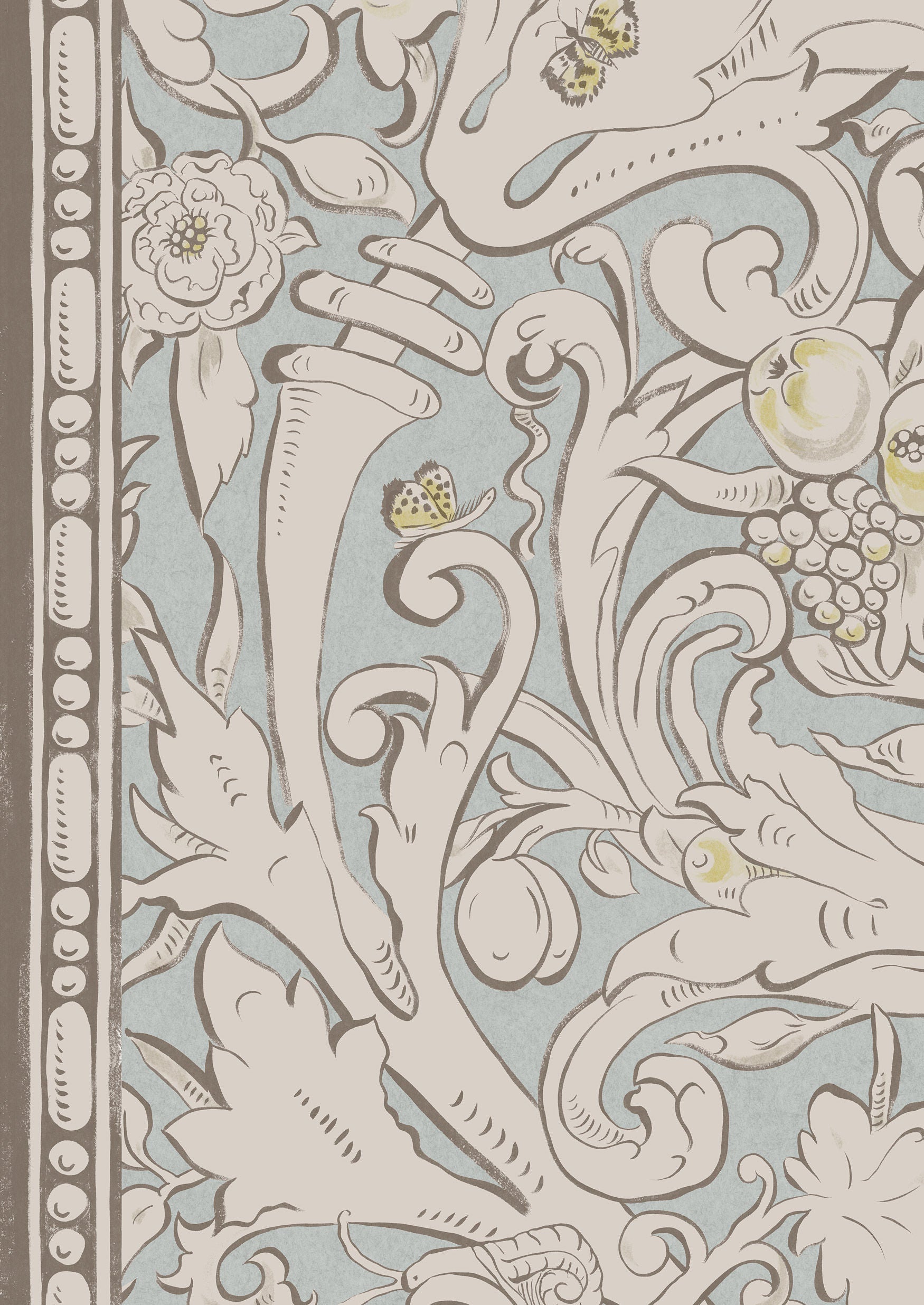 Bacchus Wallpaper - Teal