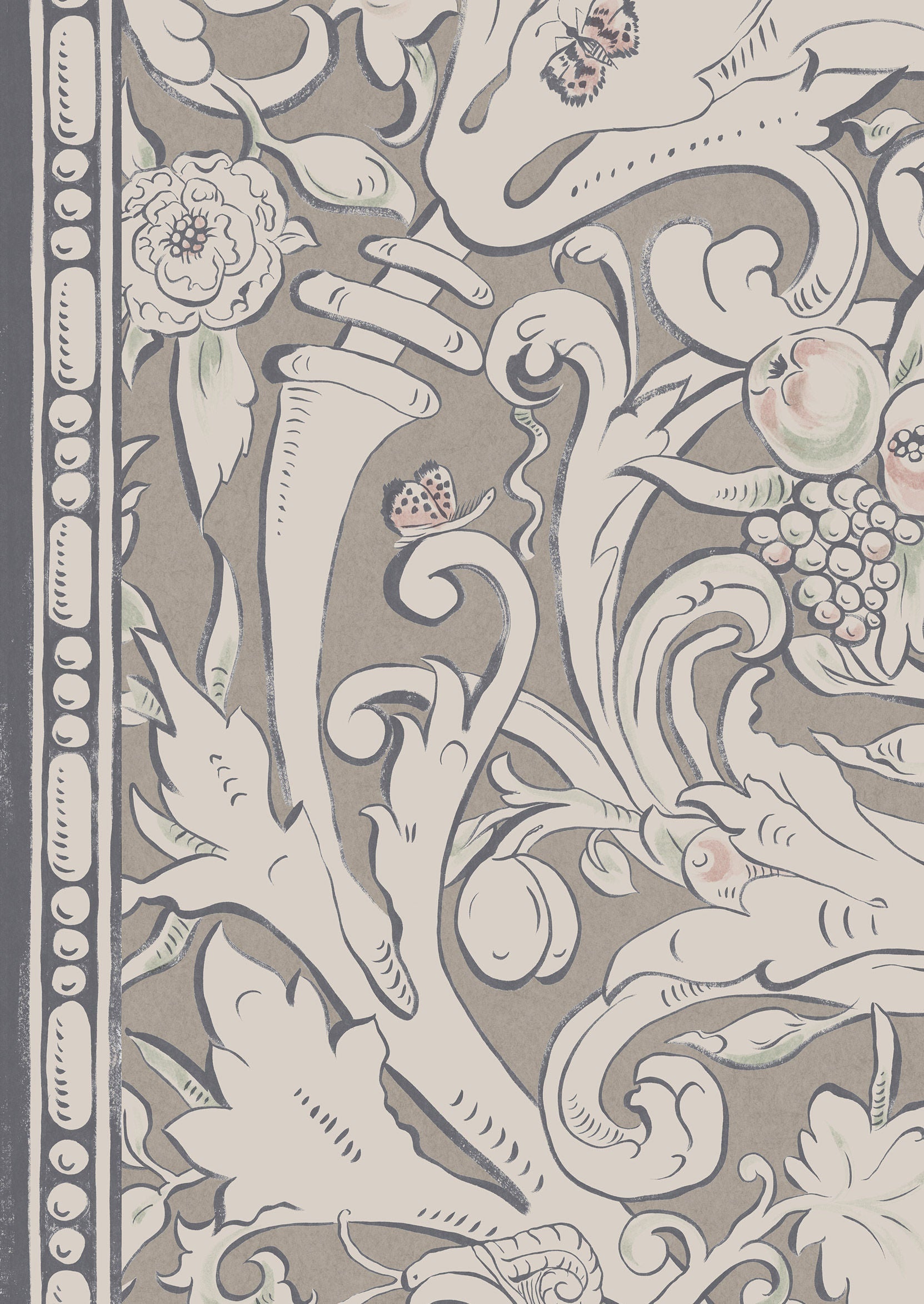 Bacchus Wallpaper - Gray