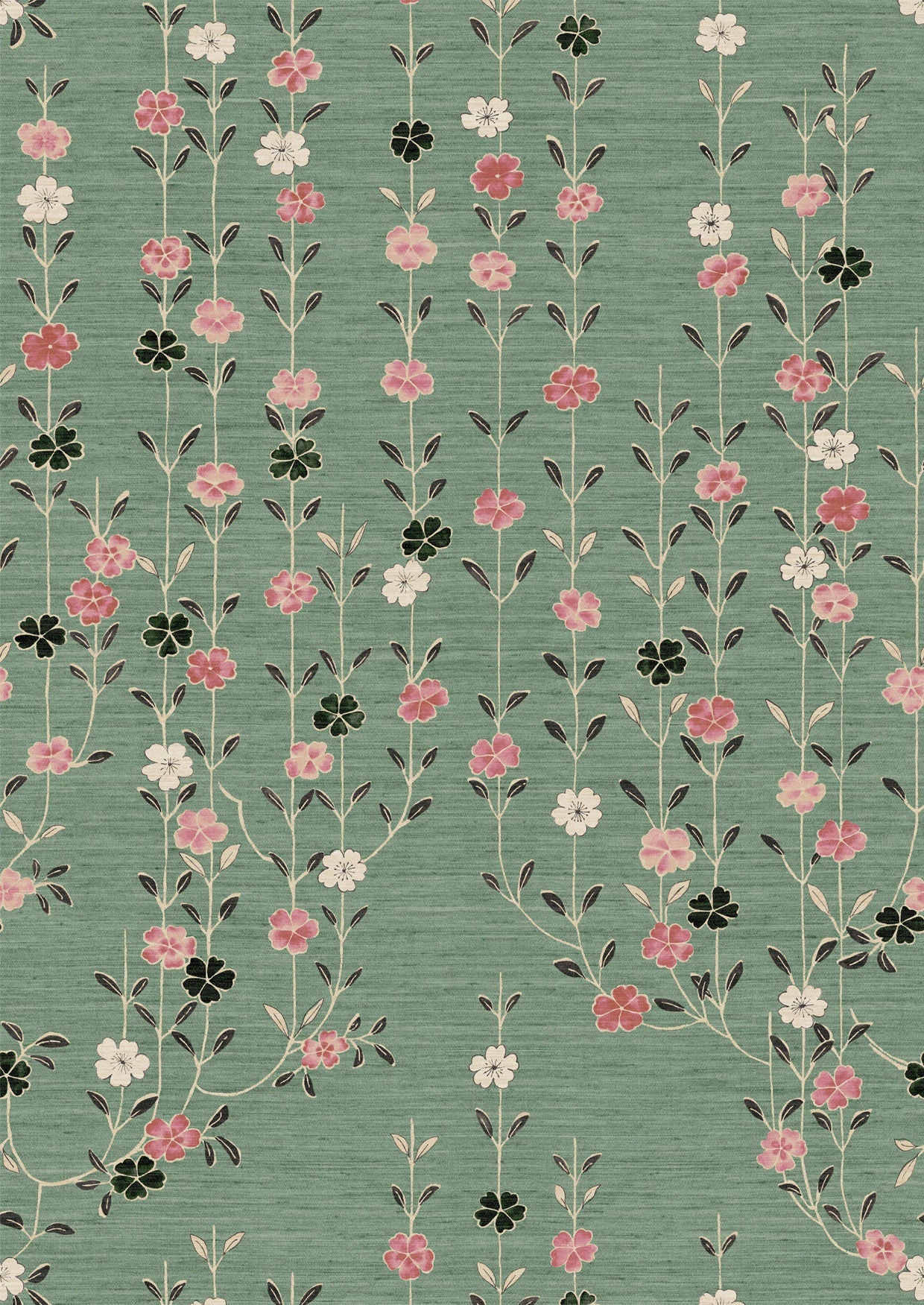 Blossom Peony Jade Wallpaper