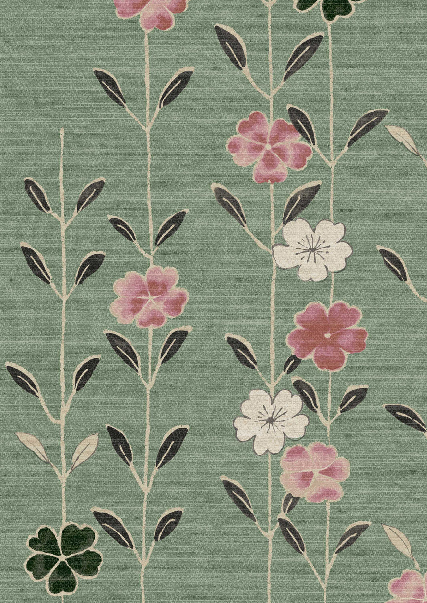 Blossom Peony Jade Wallpaper