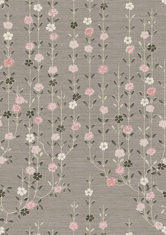 Blossom Powder Cloud Wallpaper - Gray - Lewis & Wood