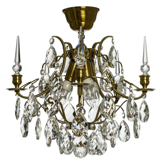 Low Ceiling Plafonds - Low Ceiling Crystal Plafond In Brass 42cm X 42cm X 45cm