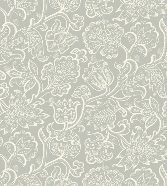 Jacobean Paper Wallpaper - Gray