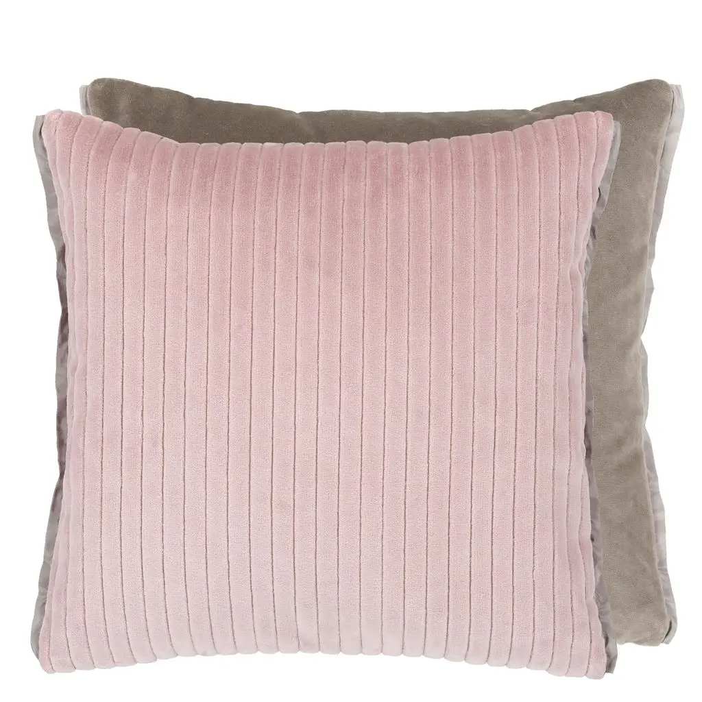 Cassia Cord Rose Velvet Cushion - Designers Guild