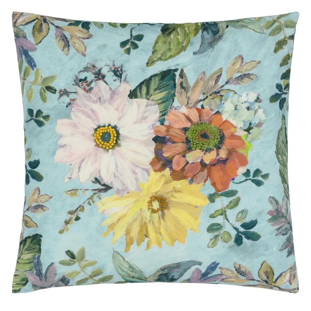 Glynde Eau De Nil Cotton/Linen Cushion - Designers Guild