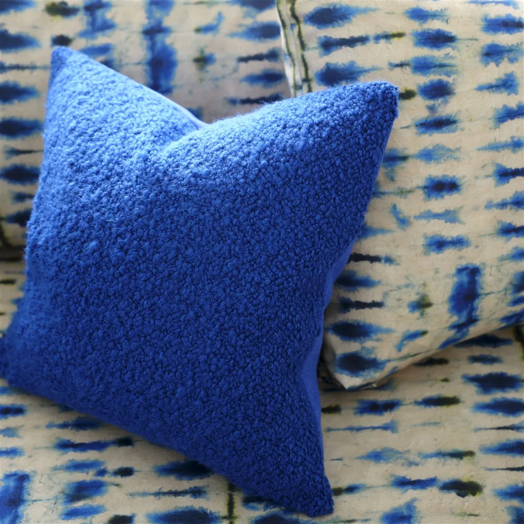 Cormo Cobalt Boucle Cushion - Designers Guild