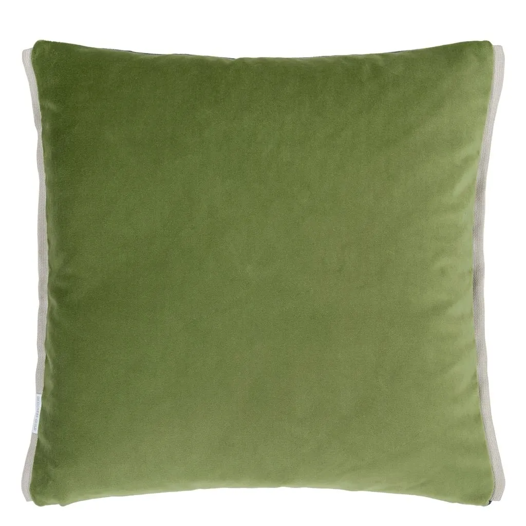 Varese Prussian & Grass Velvet Cushion - Designers Guild