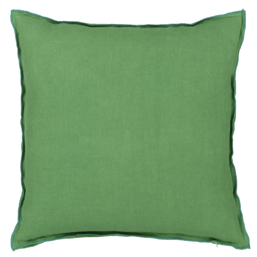 Brera Lino Emerald & Capri Linen Cushion - Designers Guild