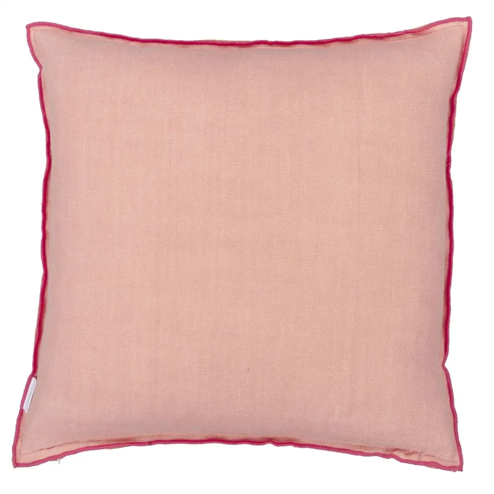 Brera Lino Hibiscus & Peach Linen Cushion - Designers Guild