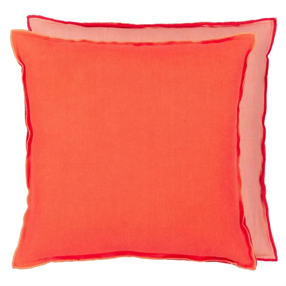Brera Lino Nasturtium & Papaya Linen Cushion - Designers Guild