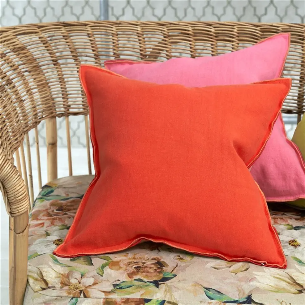 Brera Lino Nasturtium & Papaya Linen Cushion - Designers Guild