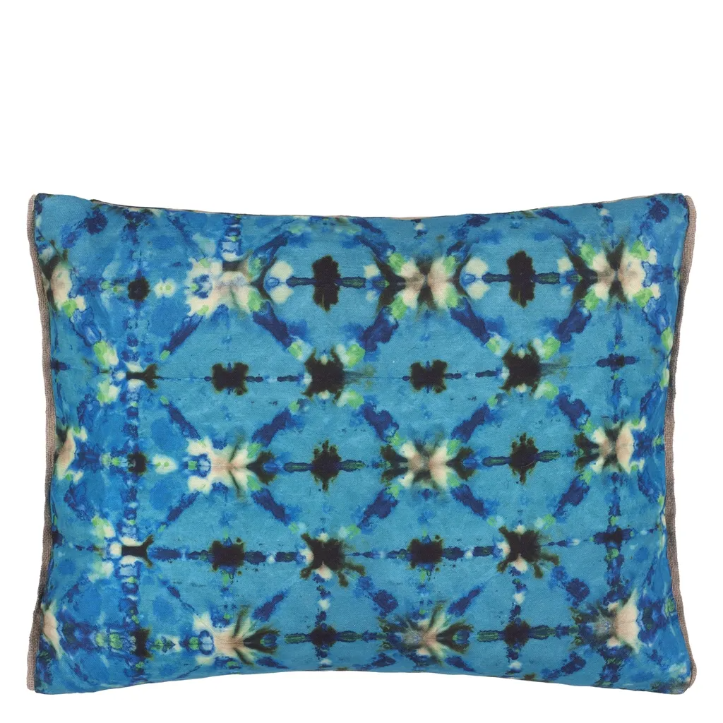 Shibori Cobalt Cotton Cushion - Designers Guild
