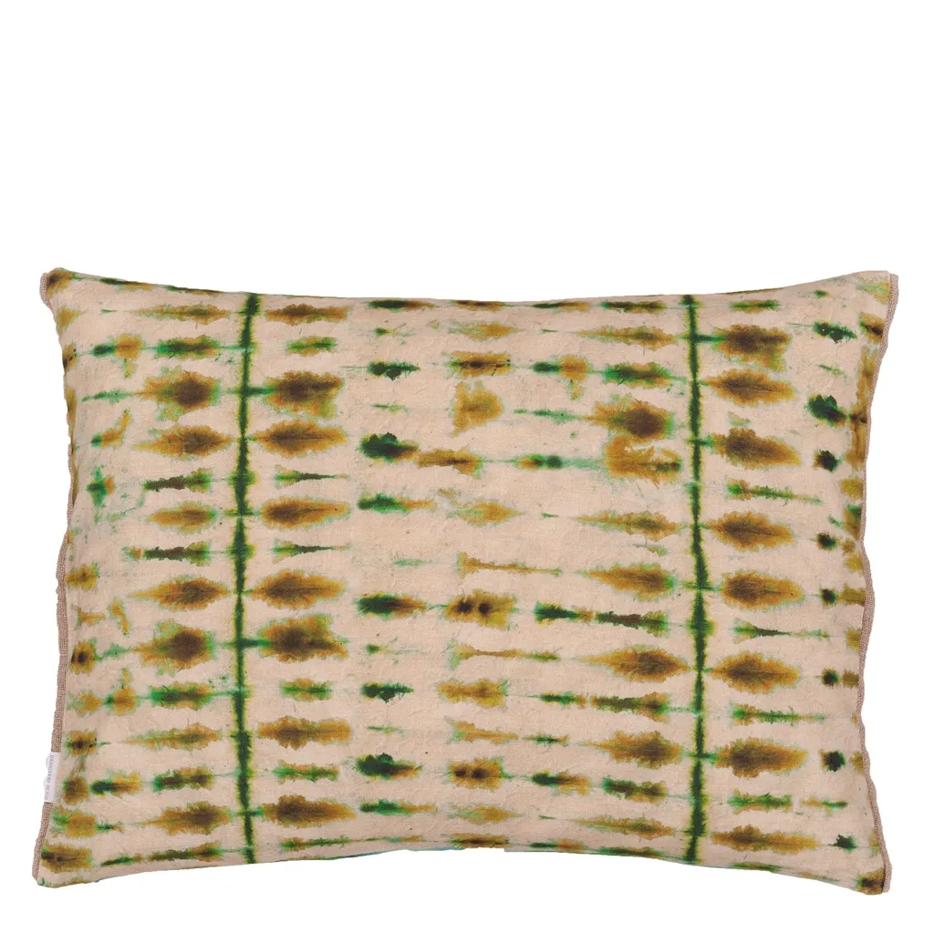 Shibori Emerald Cotton Cushion - Designers Guild