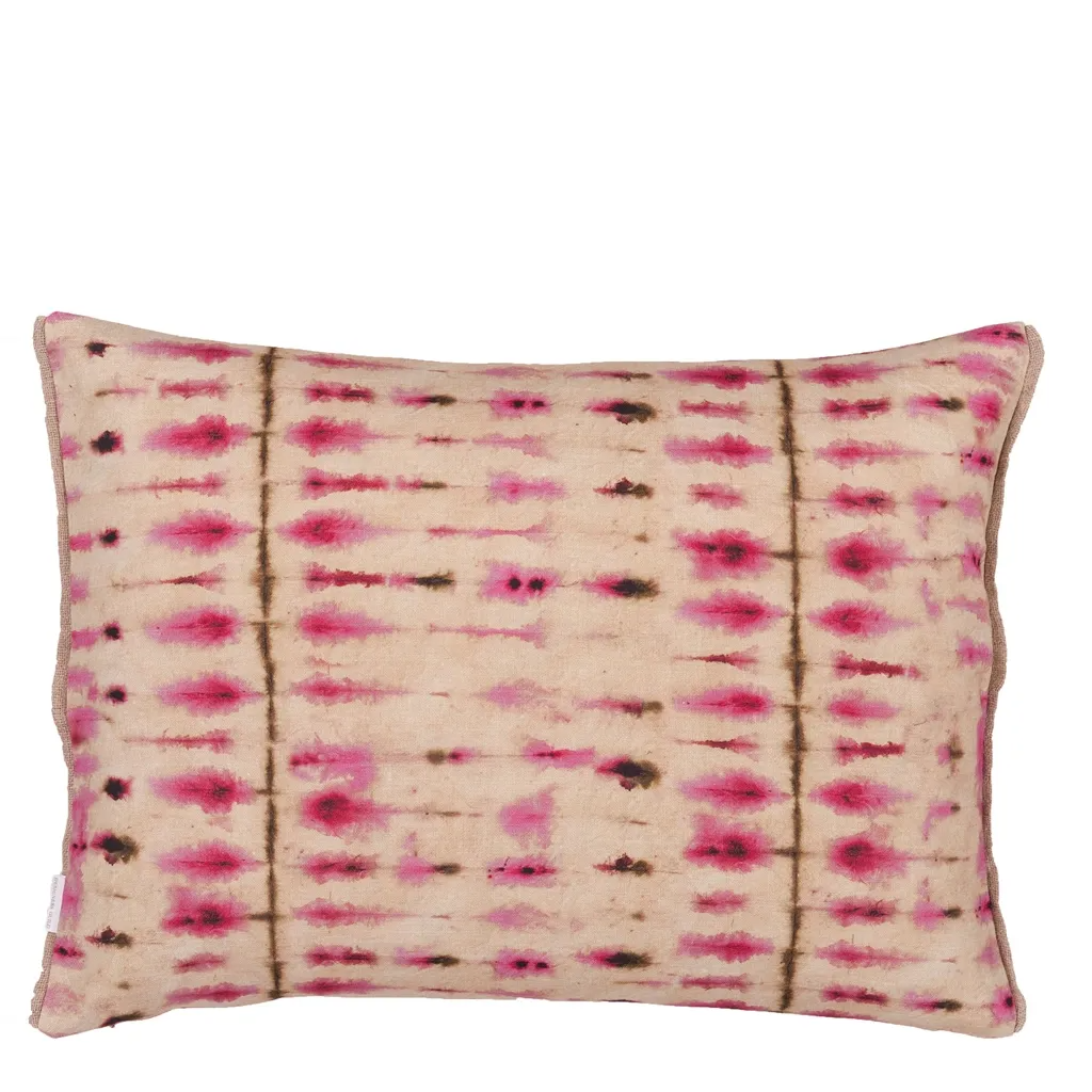 Shibori Fuchsia Cotton Cushion - Designers Guild