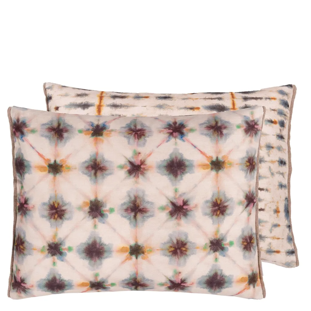 Shibori Slate Cotton Cushion - Designers Guild