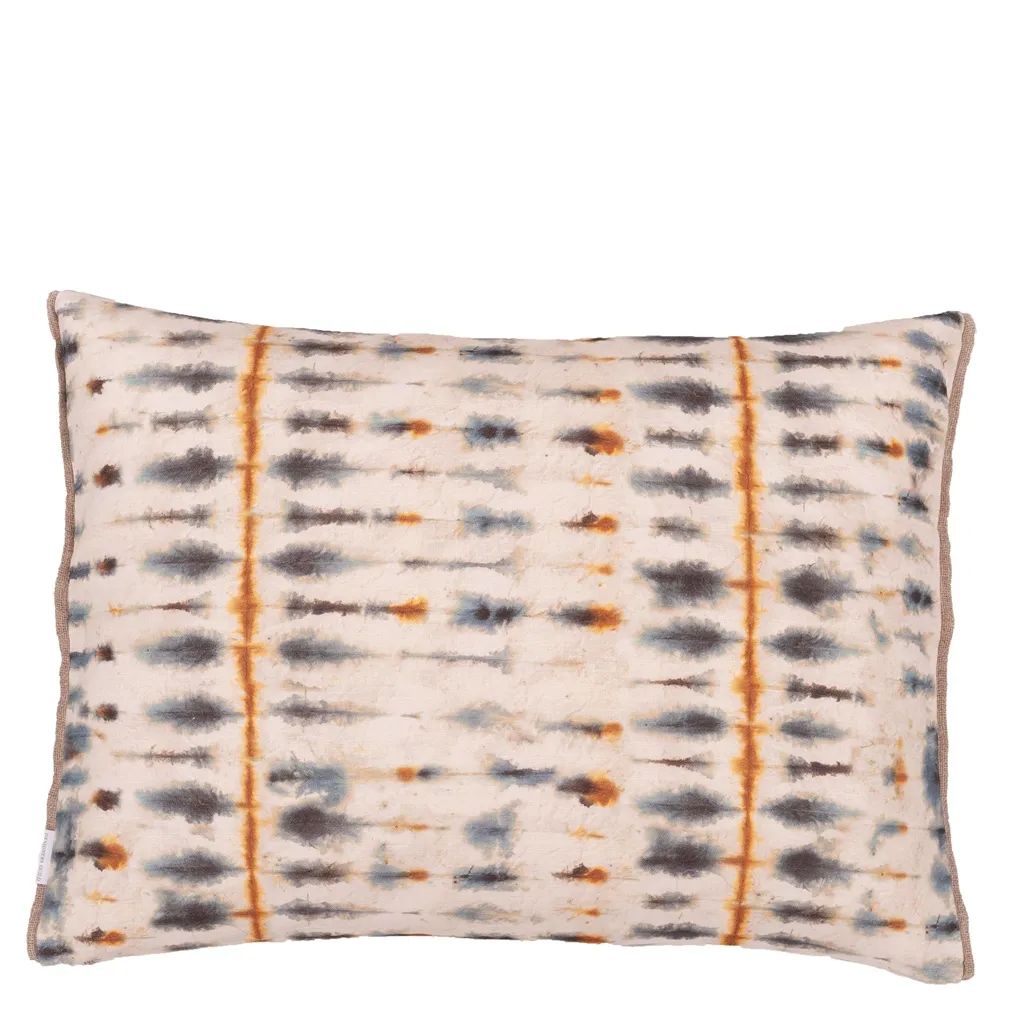 Shibori Slate Cotton Cushion - Designers Guild