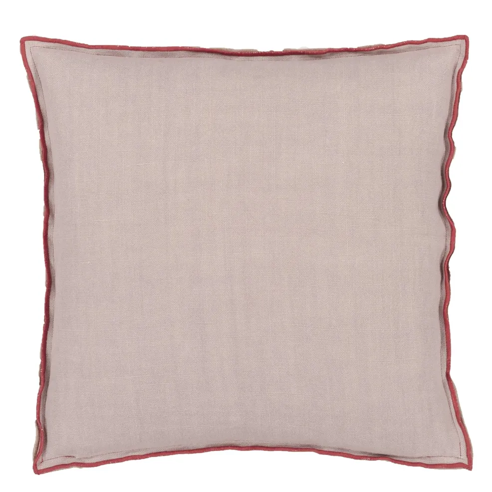 Brera Lino Damask Rose & Travertine Linen Cushion - Designers Guild