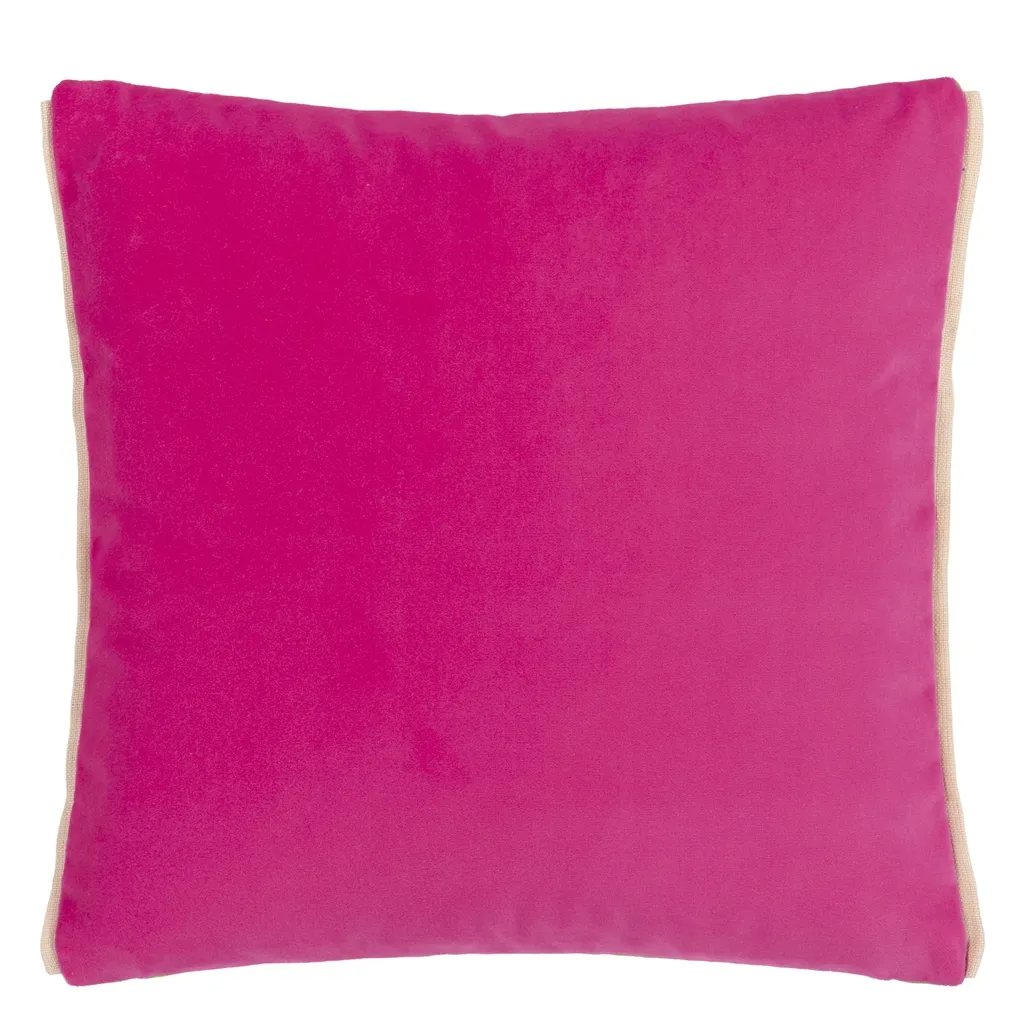 Varese Fuchsia & Malachite Velvet Cushion - Designers Guild