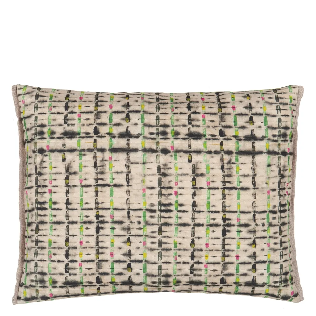 Parquet Batik Forest Cotton Cushion - Designers Guild