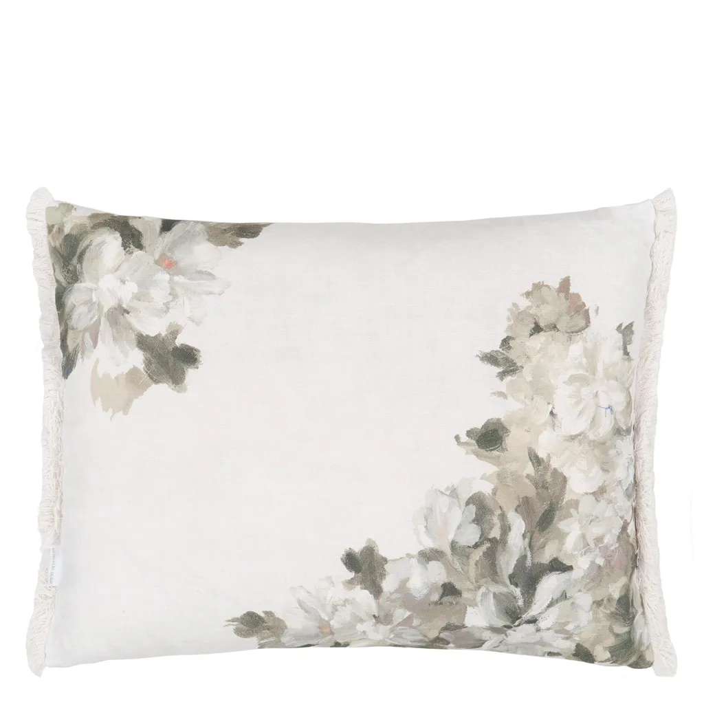 Fleurs D Artistes Sepia Cotton Cushion - Designers Guild