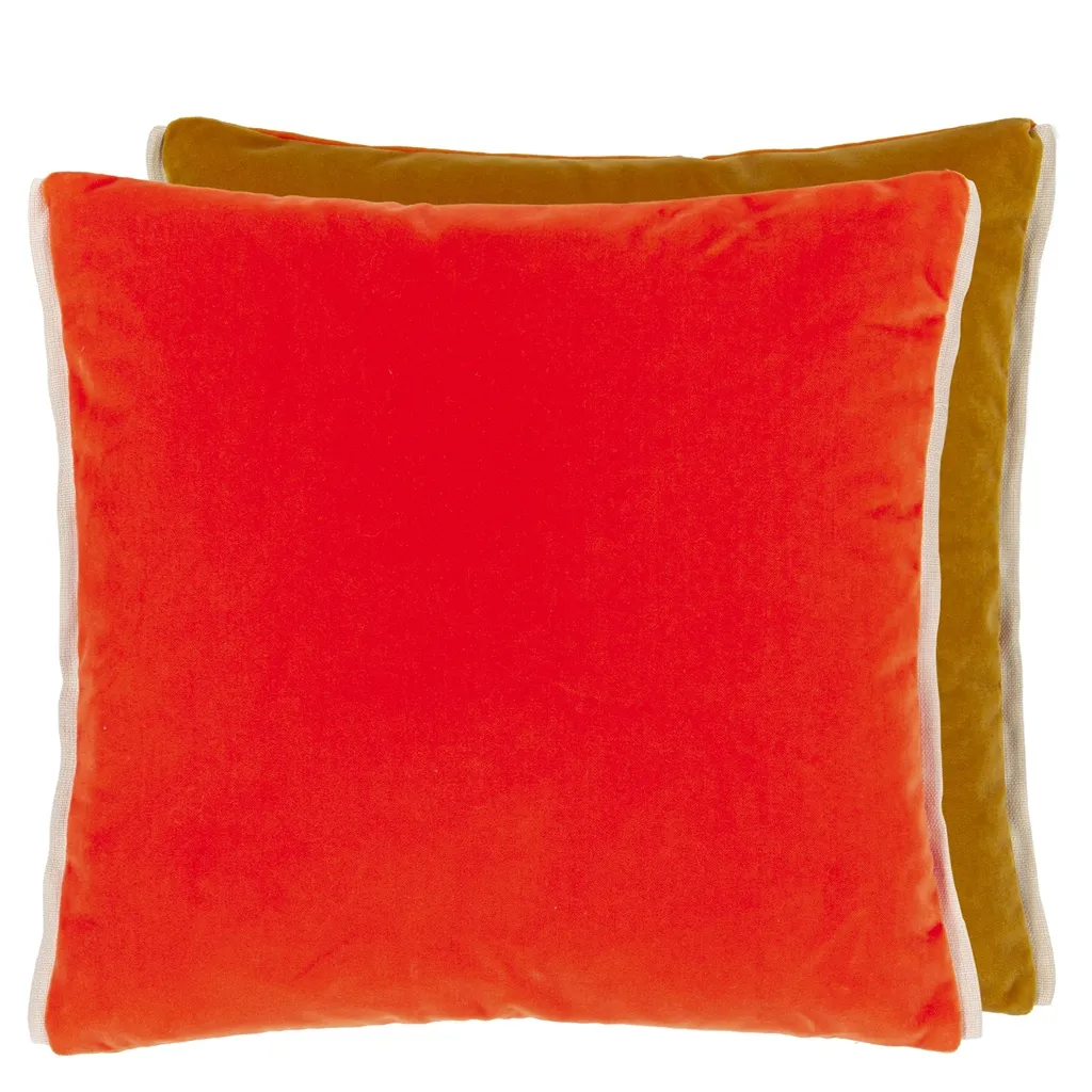 Varese Zinnia & Ochre Velvet Cushion - Designers Guild