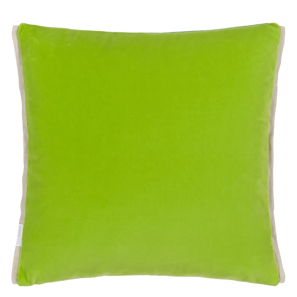 Varese Viridian & Apple Velvet Cushion - Designers Guild