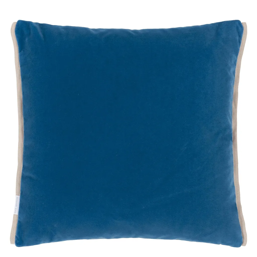 Varese Azure & Teal Velvet Cushion - Designers Guild