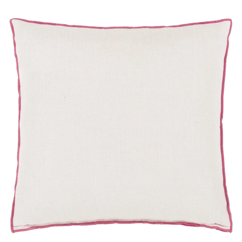 Brera Lino Alabaster & Fuchsia Linen Cushion - Designers Guild