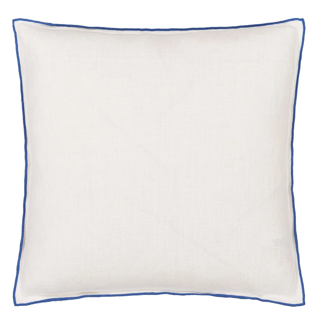 Brera Lino Alabaster & Cobalt Linen Cushion - Designers Guild